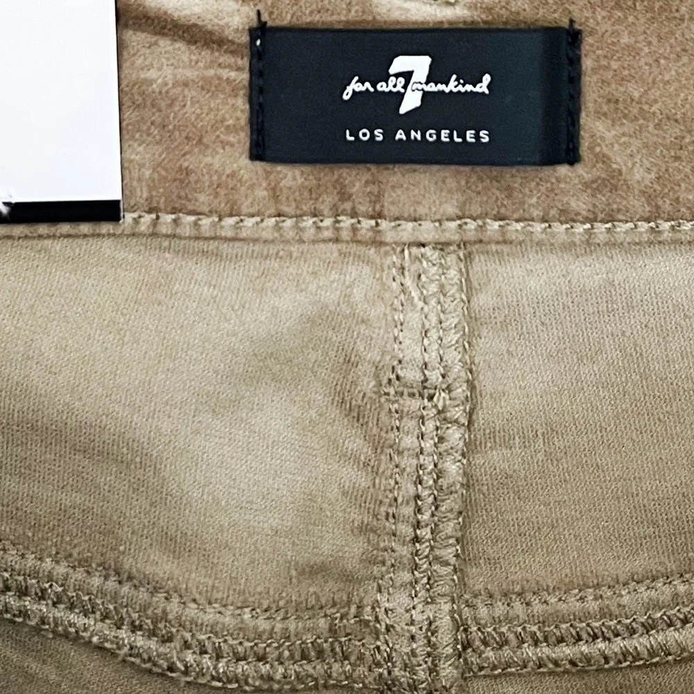 NWT 7 For All Mankind High Waist Skinny Ankle Jean Metallic Velvet Gold